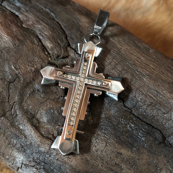 Stainless Steel Cross Pendant - Picture 2 of 8